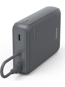 Hama 201739 Power Bank 10000mAh με Ενσωματωμένο Καλώδιο USB-C Anthracite