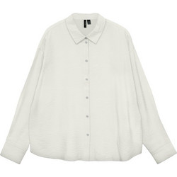 Vero Moda Μακρυμάνικο Γυναικείο Πουκάμισο Μεταξωτό Mονόχρωμο Λευκό 10340687