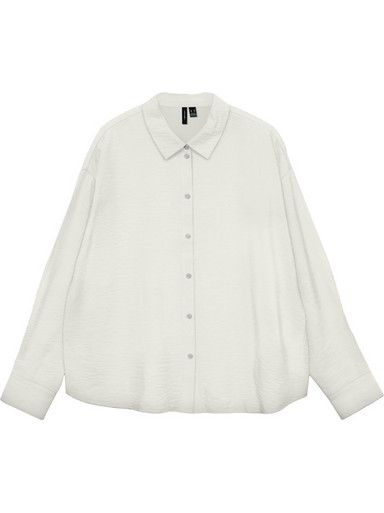 Vero Moda Μακρυμάνικο Γυναικείο Πουκάμισο Μεταξωτό Mονόχρωμο Λευκό 10340687