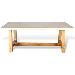 Collezione Terra Travertine Ορθογώνιο Τραπέζι Κήπου Μασίφ Ξύλο Καφέ 200x100x74cm 31410321