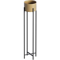 Aberto Design Κασπώ Δαπέδου Εσωτερικού Χώρου Μεταλλικό με Βάση Μαύρο Χρυσό 23x108cm 247HFM1189