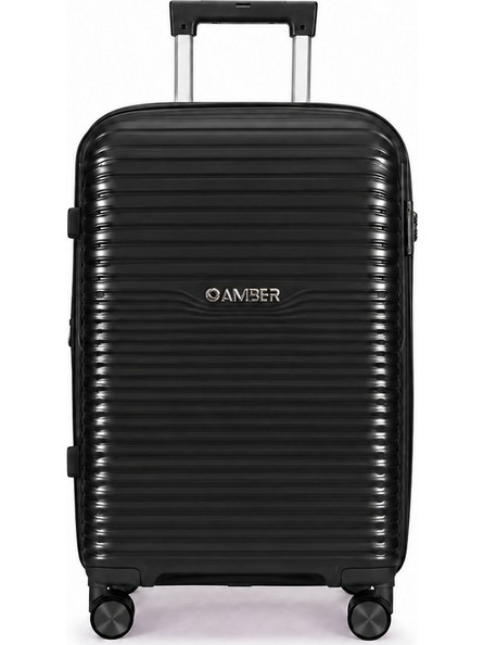 Amber AM1020 Βαλίτσα Μεγάλη 75x48x30cm με 4 Ρόδες Μαύρη