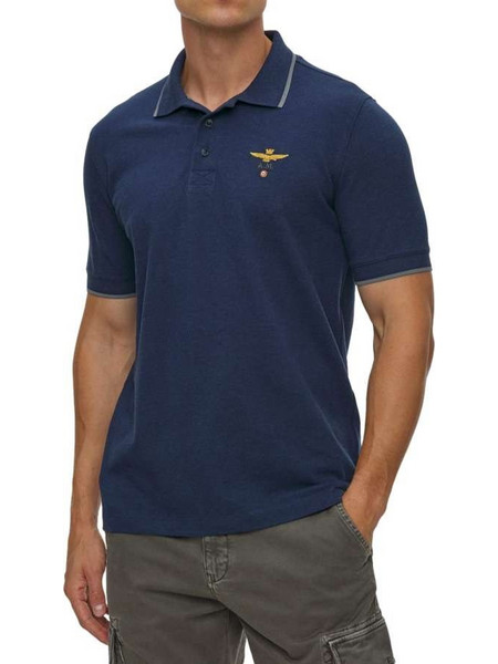 Aeronautica Militare Ανδρική Μπλούζα Polo Κοντομάνικη Navy Μπλε PO1308-17283