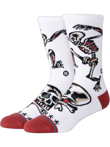 Stance Skeleton Ανδρικές Κάλτσες Ψηλές με Σχέδια Λευκές A555C26SKE-WHT