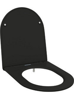 vidaXL Καπάκι Λεκάνης D-Shape Πλαστικό Μαύρο 47x36cm 42002368