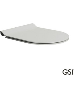 GSI Καπάκι Λεκάνης Οβάλ από Βακελίτη Slim Soft Close Γκρι 46x36cm 500-MS86SC-450