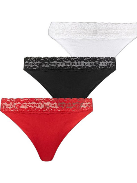 Tommy Hilfiger Γυναικεία String με Δαντέλα 3Pack UW0UW06668-0LA