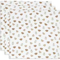 Jollein Miffy & Friends Πάνες Αγκαλιάς από Μουσελίνα Λευκές 70x70cm 3τμχ