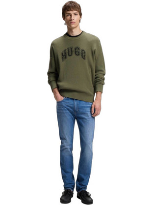 Hugo Boss Ανδρικό Τζιν Παντελόνι Ελαστικό Slim Εφαρμογή Μπλε 50563468