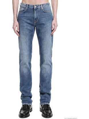 Emporio Armani Ανδρικό Τζιν Παντελόνι Slim Εφαρμογή Μπλε EM000121AF2777634-MB001