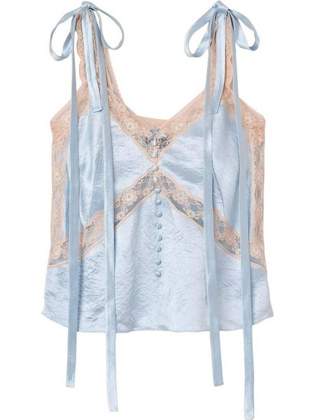 Marc Jacobs Γυναικείο Καλοκαιρινό Crop Lingerie Top Σατέν Γαλάζιο 2S6RTP058W18-451