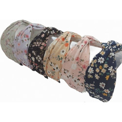 RO Accessories 140118 Στέκα Μαλλιών Υφασμάτινη Κόμπος Floral Μπλε C107281-F