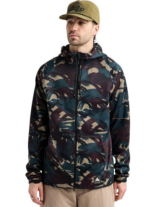 Burton Ανδρική Ζακέτα Fleece με Κουκούλα και Φερμουάρ Πετρόλ 22023100-E0E