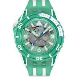 Swatch Medusae Ανδρικό Ρολόι με Πράσινο Καουτσούκ Λουράκι SSCU09L100