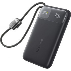Baseus EnerFill FC11 Power Bank 10000mAh 22.5W με Ενσωματωμένα Καλώδια USB-C & Lightning Quick Charge 3.0 & Power Delivery Black