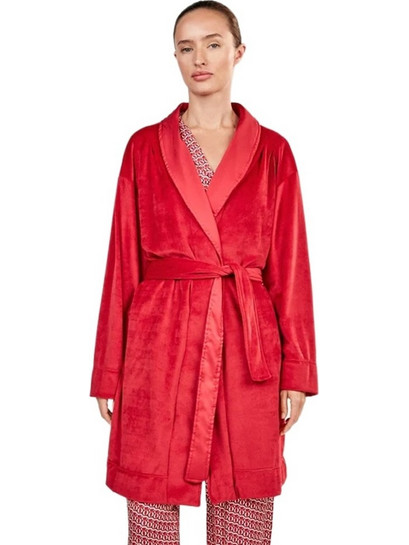 Gisela Γυναικεία Ρόμπα Χειμωνιάτικη Fleece Κόκκινη 2/20445