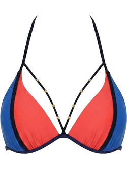Marko Rose Bikini Top Τριγωνάκι με Ενίσχυση Μπλε Κόκκινο M-818