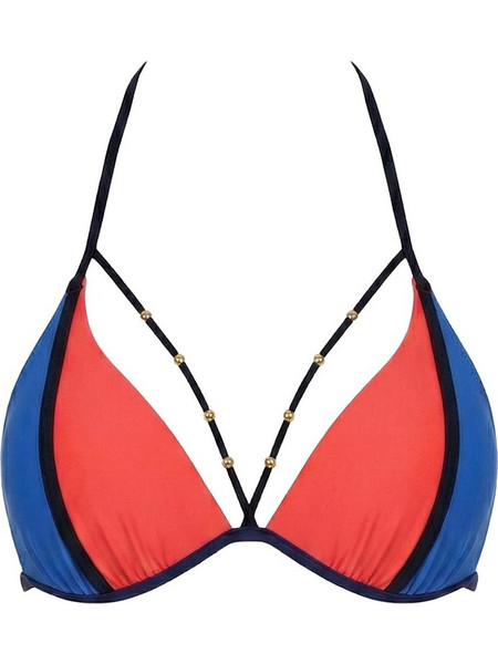 Marko Rose Bikini Top Τριγωνάκι με Ενίσχυση Μπλε Κόκκινο M-818
