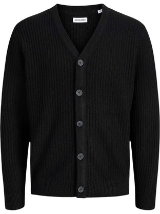 Jack & Jones Ανδρική Ζακέτα Πλεκτή με Κουμπιά Μαύρη 12298502