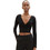 Tom Tailor Γυναικείο Χειμερινό Crop Κρουαζέ Top Μαύρο 1036542-14482