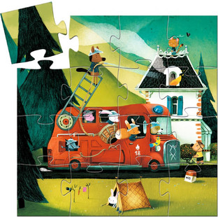 Παιδικό Puzzle Djeco Μίνι Πυροσβεστικό όχημα 16 Κομμάτια
