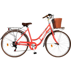 Orient Bikes Nostalgie Lady Γυναικείο Ποδήλατο Πόλης 28" Αλουμινίου με 6 Ταχύτητες Κοραλί