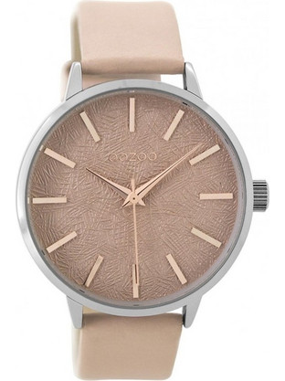 Oozoo Timepieces Γυναικείο Ρολόι με Ροζ Δερμάτινο Λουράκι C9496