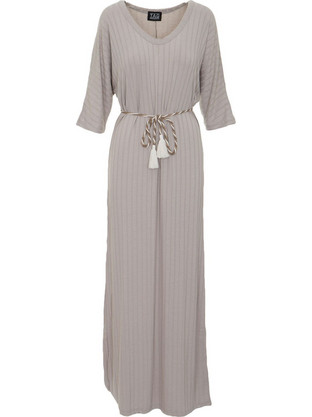 Fila Aleta Rib Maxi Καλοκαιρινό Καθημερινό Φόρεμα Μπεζ TGWSS18-024