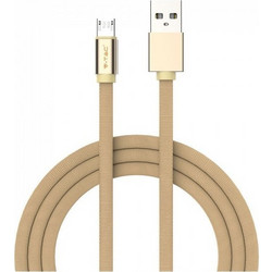 V-TAC Καλώδιο Ύφασμα USB- Micro USB 1 μέτρο Μπεζ Χρυσό Ruby Series 8495