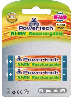 Powertech Rechargeable AAA 1000mAh 2τμχ