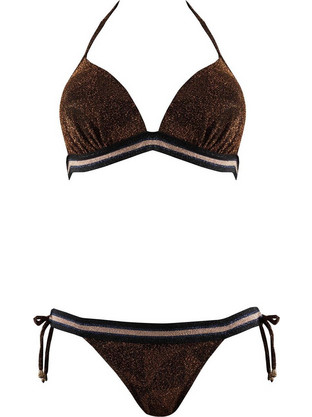Gsecret Bikini Set Τριγωνάκι με Ενίσχυση Brazil Σοκολατί XL1952-6493