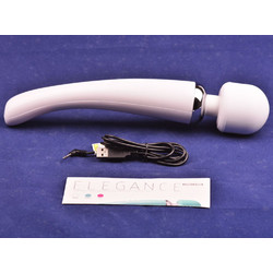 White Color 20-Mode Whisper Quiet Wand Massager (USB Recharging)
