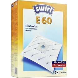 Swirl E60 Σακούλες Σκούπας 5τμχ Συμβατές με Σκούπα AEG / Electrolux / Hoover