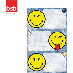 BSB Ετικέτες Αυτοκόλλητες Σχολικές 7.8x12.5cm Smiley 3 Φύλλα
