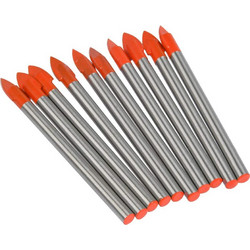 Glass Drill Bit 6mm 3/16" Round Shank Spear Head for Glass Tile Ceramic Mirror Porcelain Marble (10Pcs)