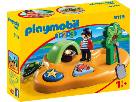 Playmobil 1-2-3 Πειρατικό Νησί για 1,5+ Ετών 9119