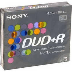 SONY DVD+R 4.7GB/120min SONY 16xSPEED 5 PACK SLIM CASE