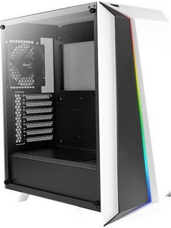 Aerocool Cylon Pro White Gaming Midi Tower Κουτί Υπολογιστή RGB με Πλαϊνό Παράθυρο