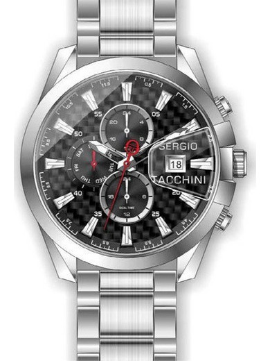 Sergio Tacchini Ανδρικό Ρολόι Χρονογράφος με Ασημί Μεταλλικό Μπρασελέ ST.1.10050.1