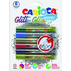 Κόλλα Carioca Glitter Glue Mix 10.5ml x 6 Χρώματα
