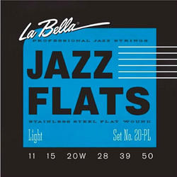 La Bella 20-PL Jazz Flats Σετ 6 Χορδές Ηλεκτρικής Κιθάρας Stainless Steel 11-50" Light Tension