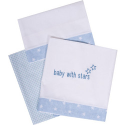 Figlio Bino Stars Σετ Βρεφικά Σεντόνια Λίκνου Βαμβακερά 68x108 Ciel