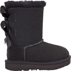 UGG Bailey Bow II Παιδικά Μποτάκια Ανθρακί Suede με Γούνα 1017394T-BLK