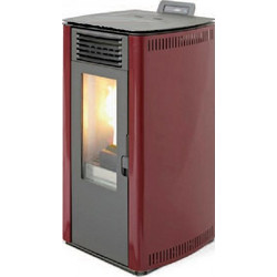 Eva Calor Linea Round 10 Red Σόμπα Pellet Αερόθερμη 8.87kW