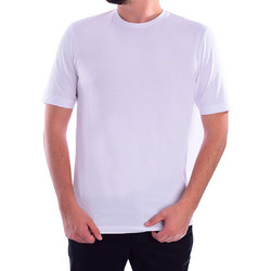 FYNCH-HATTON T-Shirt ΜΕ ΛΑΙΜΟΚΟΨΗ ΛΕΥΚΟ 100%ΒΑΜΒΑΚΙ ΚΑΙ ΚΕΝΤΗΜΕΝΟ LOGO ΕΜΠΡΟΣ REGULAR FIT