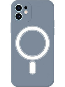 Θήκη Iphone 12 Mini - Soft Flexible Silicone Rubber Full Coverage Shockproof Magsafe Case Apple - Γκρί
