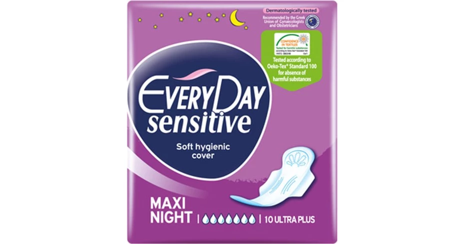 EveryDay Sensitive With Cotton MAXI NIGHT Ultra Plus Value Pack 18 τμχ