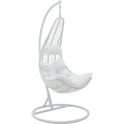 Pakoworld Κρεμαστή Κούνια Φωλιά Soleil Wicker Λευκή 135-000004