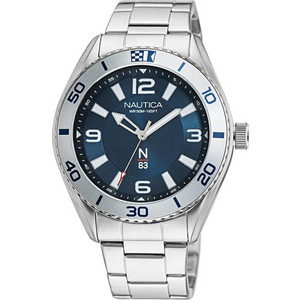 Nautica Finn World Ανδρικό Ρολόι με Ασημί Μεταλλικό Μπρασελέ NAPFWS129