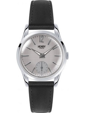 Henry London Ανδρικό Ρολόι με Ασημί Δερμάτινο Λουράκι HL30-US-0073